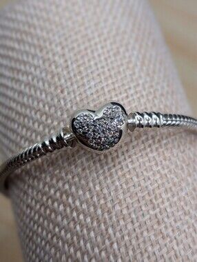 Jeweled Disney Mickey Mouse Pandora-Style Sterling Silver Charm Bracelet